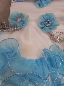 Blue Flower Girl Dress