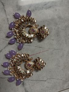 Lavender Beaded Earrings