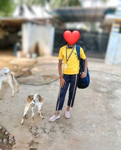 School uniform set - Yellow top & Blue pants