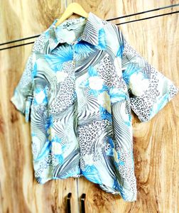 Grey Printed Shirt Size-44