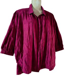 Magenta Linen Top