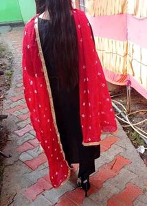 Black Kurta Set With Dupatta