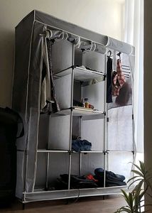 Foldable Almirah Portable | 2 Hanging Space, | 8 Shelves |