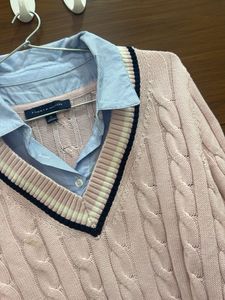 Pink Cable Knit Sweater