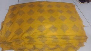 Elegant Yellow Cotton Kurti Fabric
