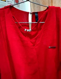 Red Casual/party Wear Ballon Top