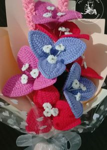 Crochet Bougainville bouquet