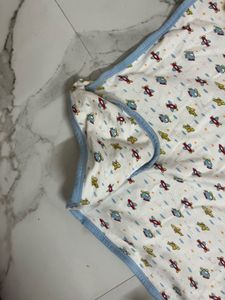 Babyhug Interlock Cotton Wrapper Plane  Embroid