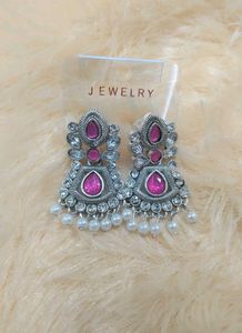Red Stone Drop Earrings