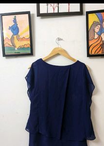 korean blue top for office and party