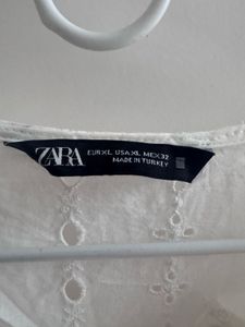 Zara White Eyelet Top