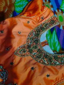 Orange Embellished Blouse