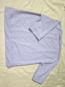 Lavender Oversized T-Shirt with Letter Pattern