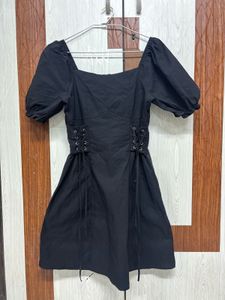 ⸻Elegant Black Flare Dress– Medium Size,Party Wear