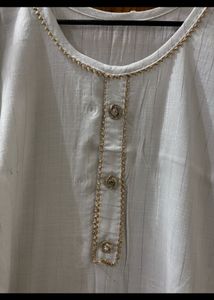 Trendy White straight kurta