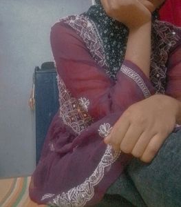 Mirror Work Chikankari Kurti