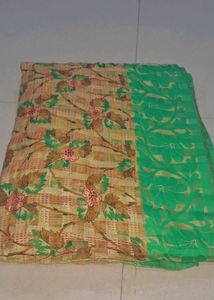 Floral green saree
