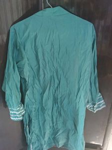 Green Ethnic Kurta with Pathani bottom