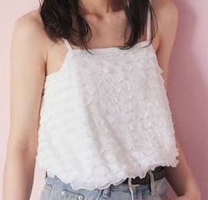 White Popcorn Textured Cami Top