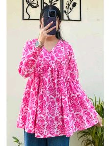 Pink Floral Print Tunic