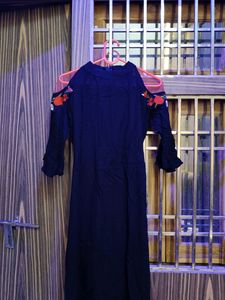 Women Black Rayon Kurta