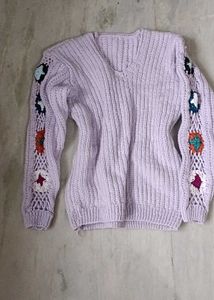 Lilac Crochet Granny Square Sweater