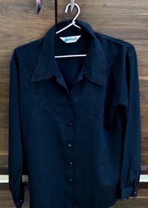 Cutwork Black Shirt