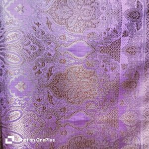 Elegant Pink &amp; Black Saree with Detail