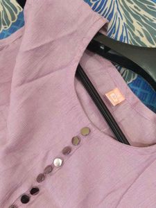 Elegant Lavender Sleeveless Kurta