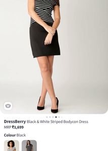 Black &amp; White Striped Bodycon Dress