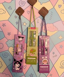 Cute Cartoon Pencil eraser sharpner &amp; scale Set of