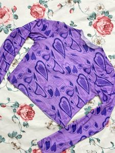 Purple Hearts Mesh Top