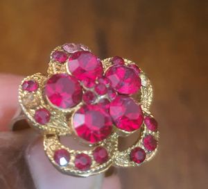 Red Stone Ring Expandable