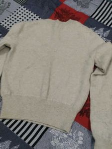 Beige  furr Knit Pullover