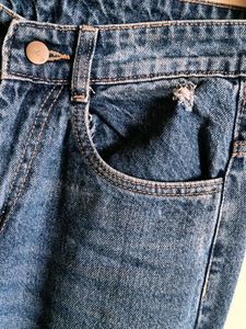 Wide Leg Party Wear Jeans Washblue Colour