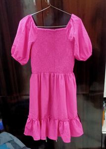 Pink Ruffle Mini summer Dress