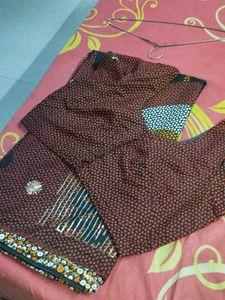 Sequin Saree With Stitched Blouse