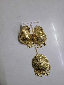 Golden Jhumka Earring Set