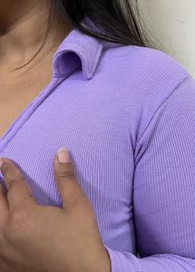 Cute Purple Collared Top