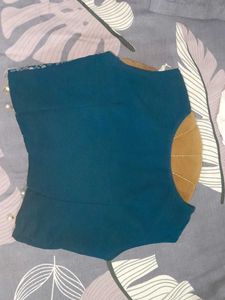 Embellished Blue Crop Top