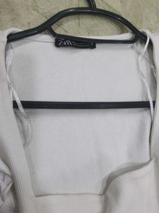White Puff Sleeve Top