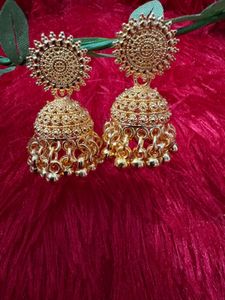 Golden Jhumka Earrings