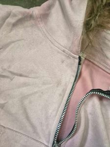 Pink Fur Cropped Hoodie