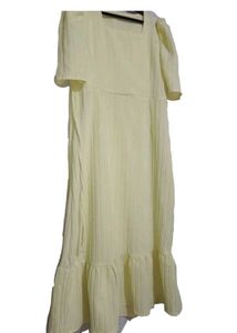 Cream Ruffled Midi Dress
