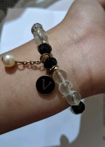 V Initial Bracelet And Dolphin Charm Bracele