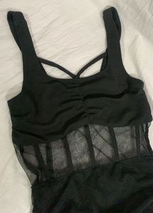 Black Mini Dress with Mesh