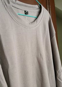 ✨️Premium Grey FullSleeve Textured T-Shirt for Men