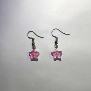 Handmade Pink Star Earrings