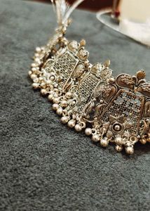 Oxidized Silver Necklace &amp; Earring Set