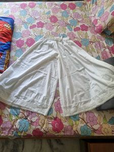 Biba Chikankari Pallazo - White Cotton